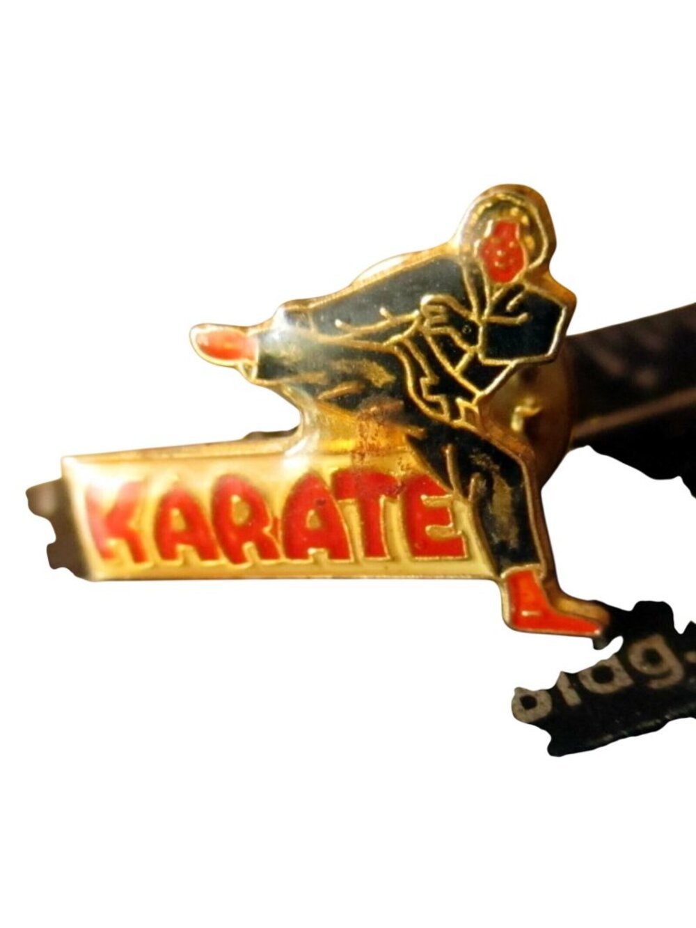 Vintage 1980's Karate Punk Pinback Pin Enamel Karateka New Wave